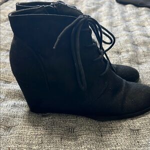 American Rag Black Ankle Boots with Suede Finish